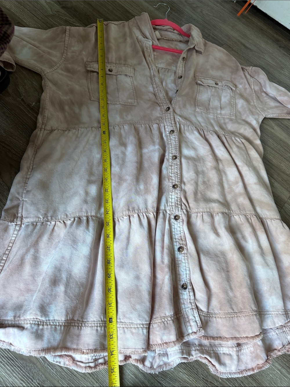 Anthropologie Pilcro Tie-Dye Button-Front Shirt Dress Size: L - Picture 10 of 10
